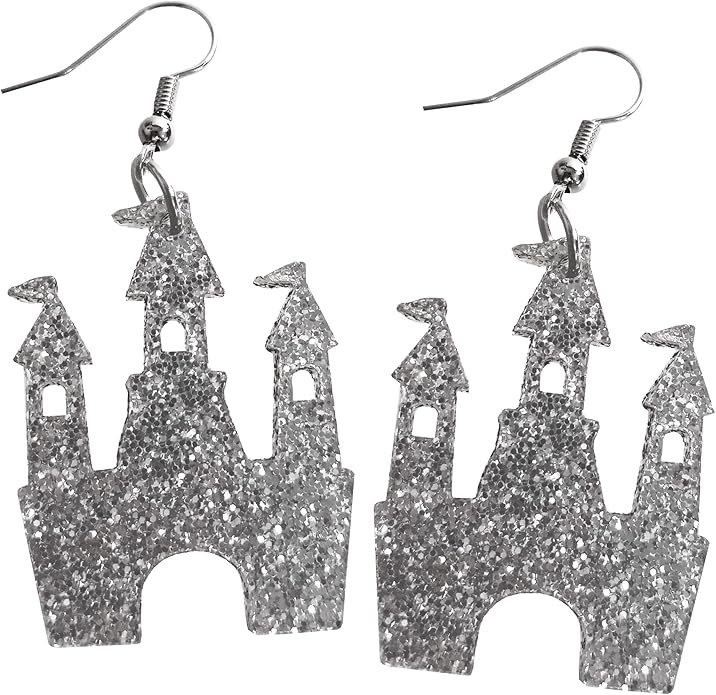 Glitter Castle Earrings with Nickel Free Hooks, Magic Princess Castle Statement Dangle Earrings, ... | Amazon (US)