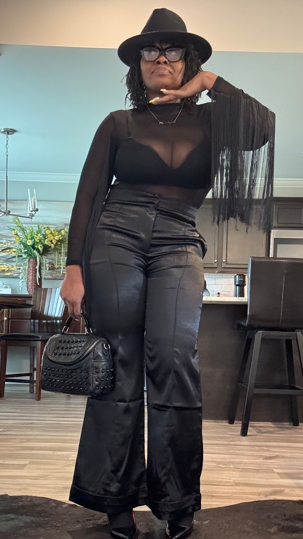 Top is a L
Pants are an XL
I wear kitten heels so these 
“Red Bottoms” were very uncomfortable to me 

#LTKStyleTip #LTKPlusSize #LTKOver40