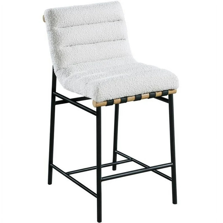 Meridian Furniture Burke Cream Faux Leather Counter Stool | Walmart (US)