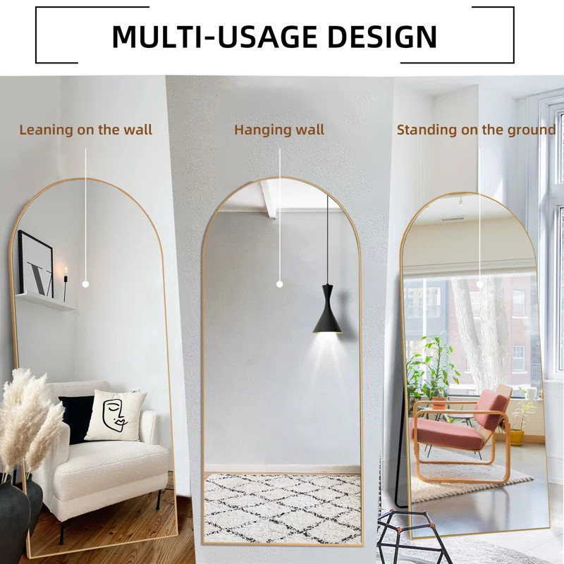 64In Arch Wood Full Length Mirror, Floor Mirror and Wall Mirror | Wayfair North America