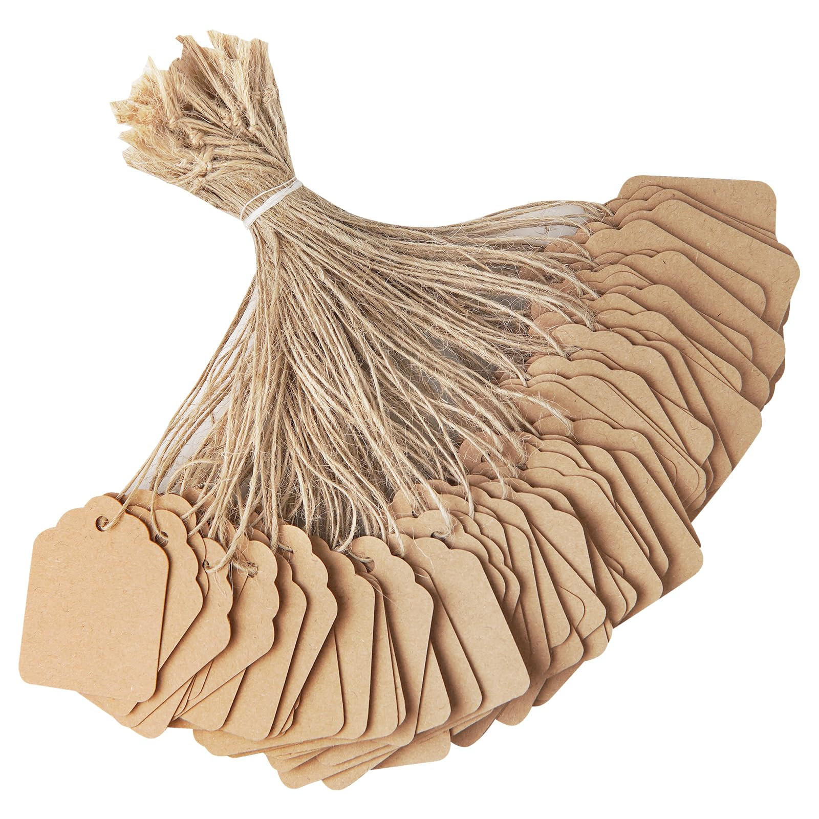 Price Tags with String Attached - Cuttte 500PCS Kraft Paper Hang Tags for Labeling Gifts Bags Clo... | Amazon (US)
