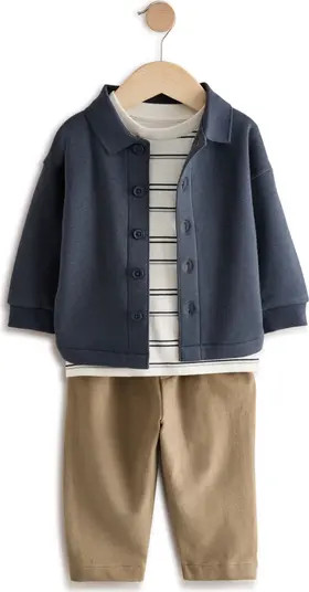 Kids' Long Sleeve T-Shirt, Shirt Jacket & Pants Set | Nordstrom