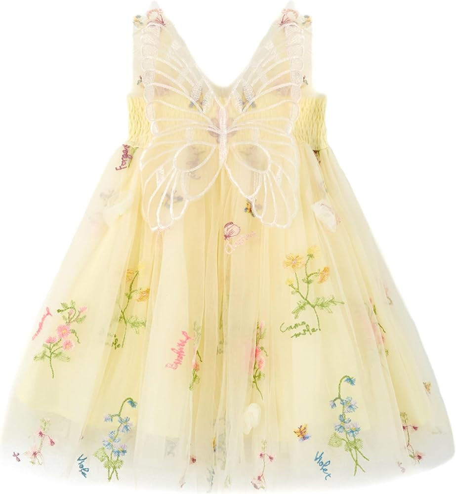 Miipat Baby Girls Tulle Dress Sleeveless Floral Butterfly Tutu Dress Toddler Girls Birthday Party... | Amazon (US)