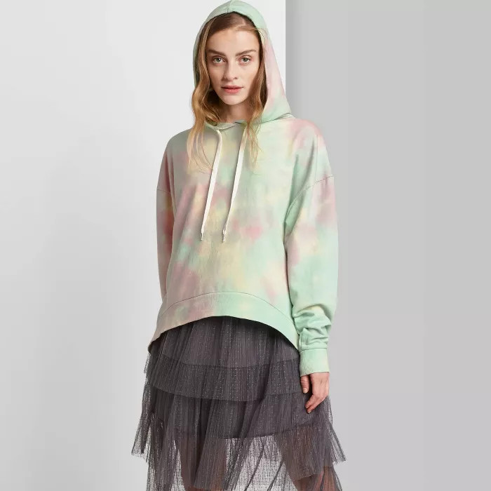 Women's Tie-Dye Hoodie - Wild Fable™ Green/Lavender | Target