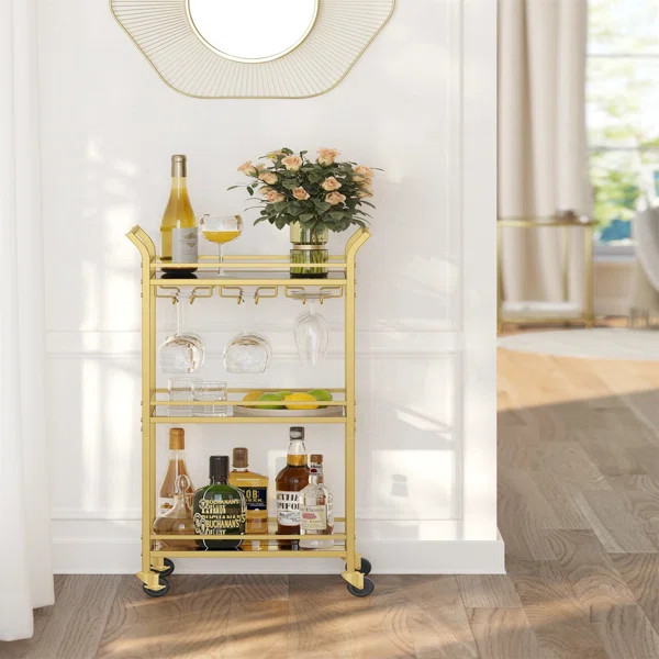 Aristia Metal Bar Cart | Wayfair North America