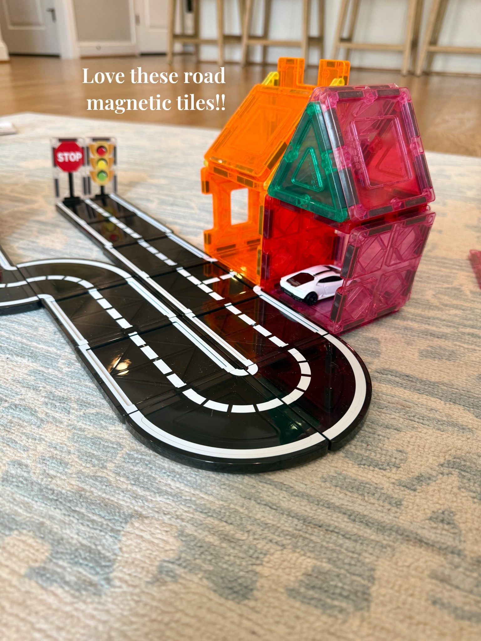 We are all having fun playing with these road magnetic tiles! My son loves everything about cars, and having these road tiles has got him back into building and using his older tile sets too. 🏠 🌳 
🛑 it comes with streetlights and stop signs too. Very cute! 

STEM toys for kids, homeschool supplies social studies, building toys, Amazon sales, Amazon finds, kids gifts 

#LTKSpringSale 

#LTKSaleAlert #LTKKids