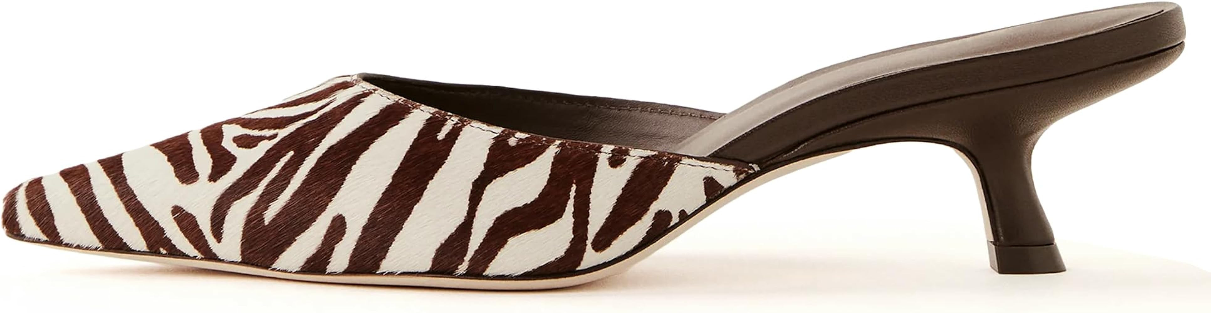 Women Kitten Heels Mules Closed Pointed Toe Slip on Backless Stiletto Slingback Heels Wedding Dre... | Amazon (US)