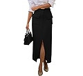 KIRUNDO Women's High Waisted Cargo Midi Skirt Trendy Summer Pencil Slit Dressy Casual Business Wo... | Amazon (US)