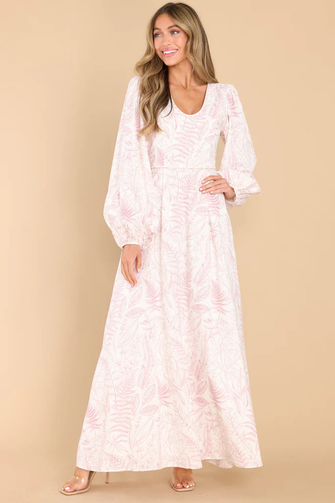 Practicing Peaceful Pink Print Maxi Dress | Red Dress 