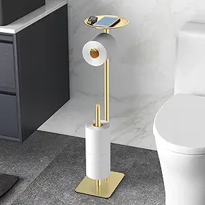 FEILERN Toilet Paper Holder Stand for Bathroom Floor Standing Toilet Roll Dispenser Storages 4 Re... | Amazon (US)