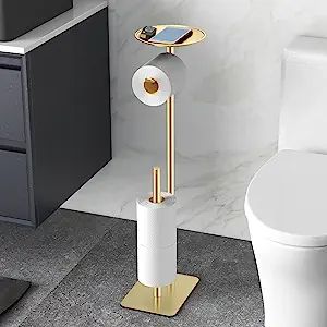 FEILERN Toilet Paper Holder Stand for Bathroom Floor Standing Toilet Roll Dispenser Storages 4 Re... | Amazon (US)