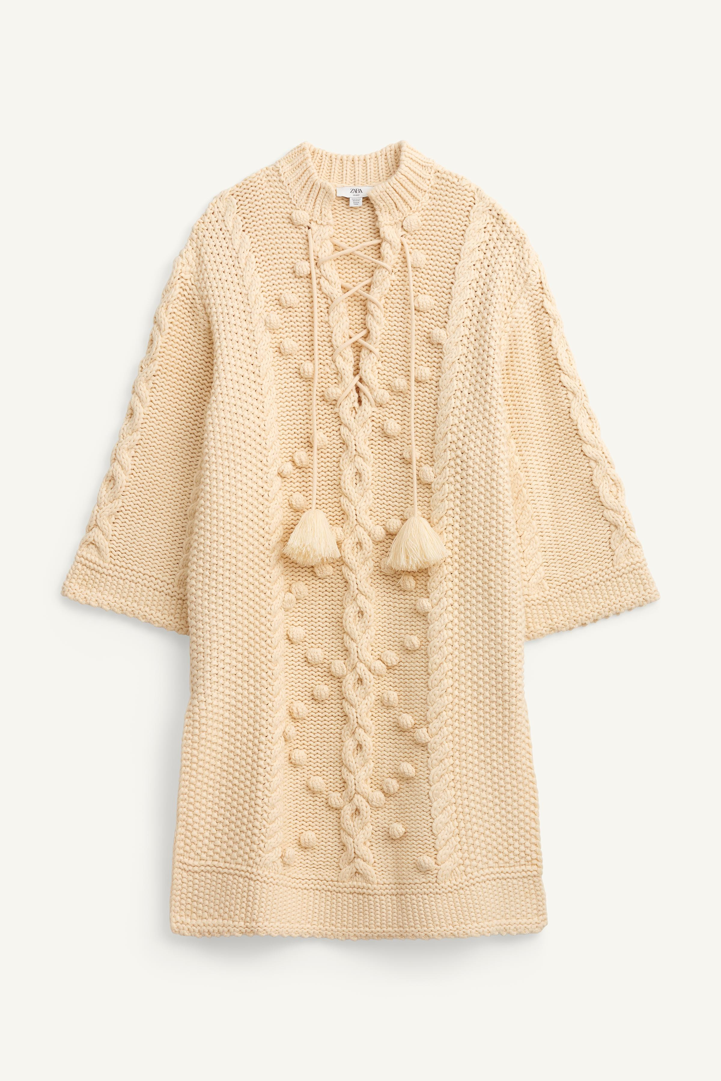 LIMITED EDITION LACE-UP KNIT PONCHO | Zara Canada