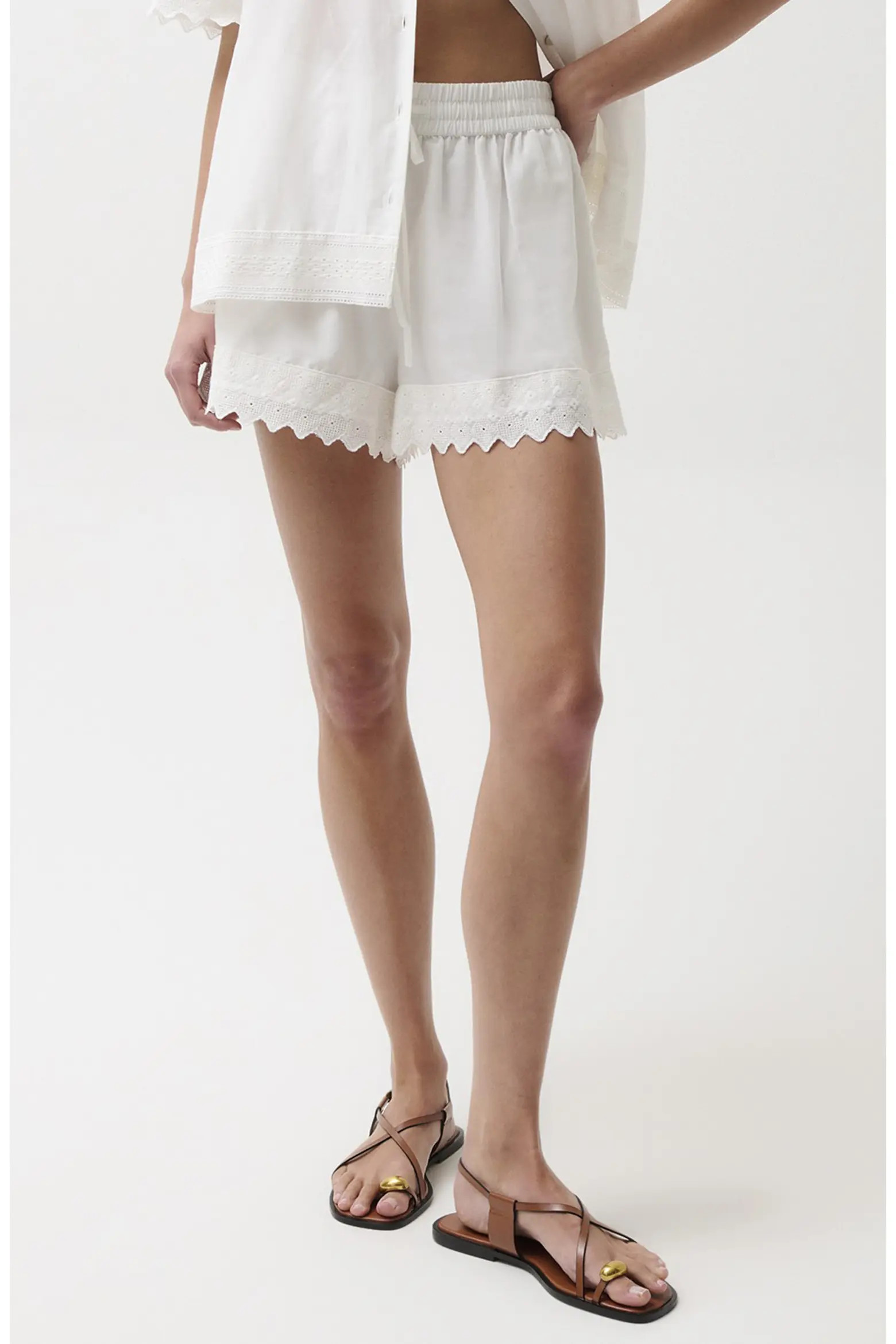 Meiya Lace Trim Cotton & Silk Shorts (Women) | Nordstrom | Nordstrom