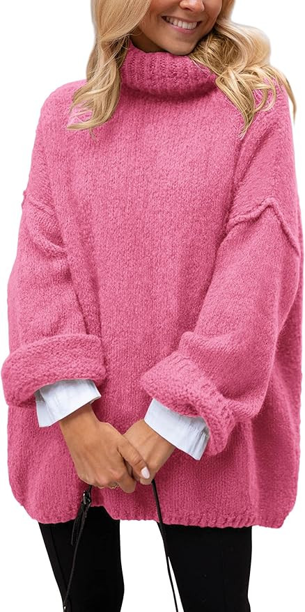 PRETTYGARDEN Oversized Sweaters for Women Chunky Turtleneck Sweater Fall Fashion Clothes Long Sle... | Amazon (US)