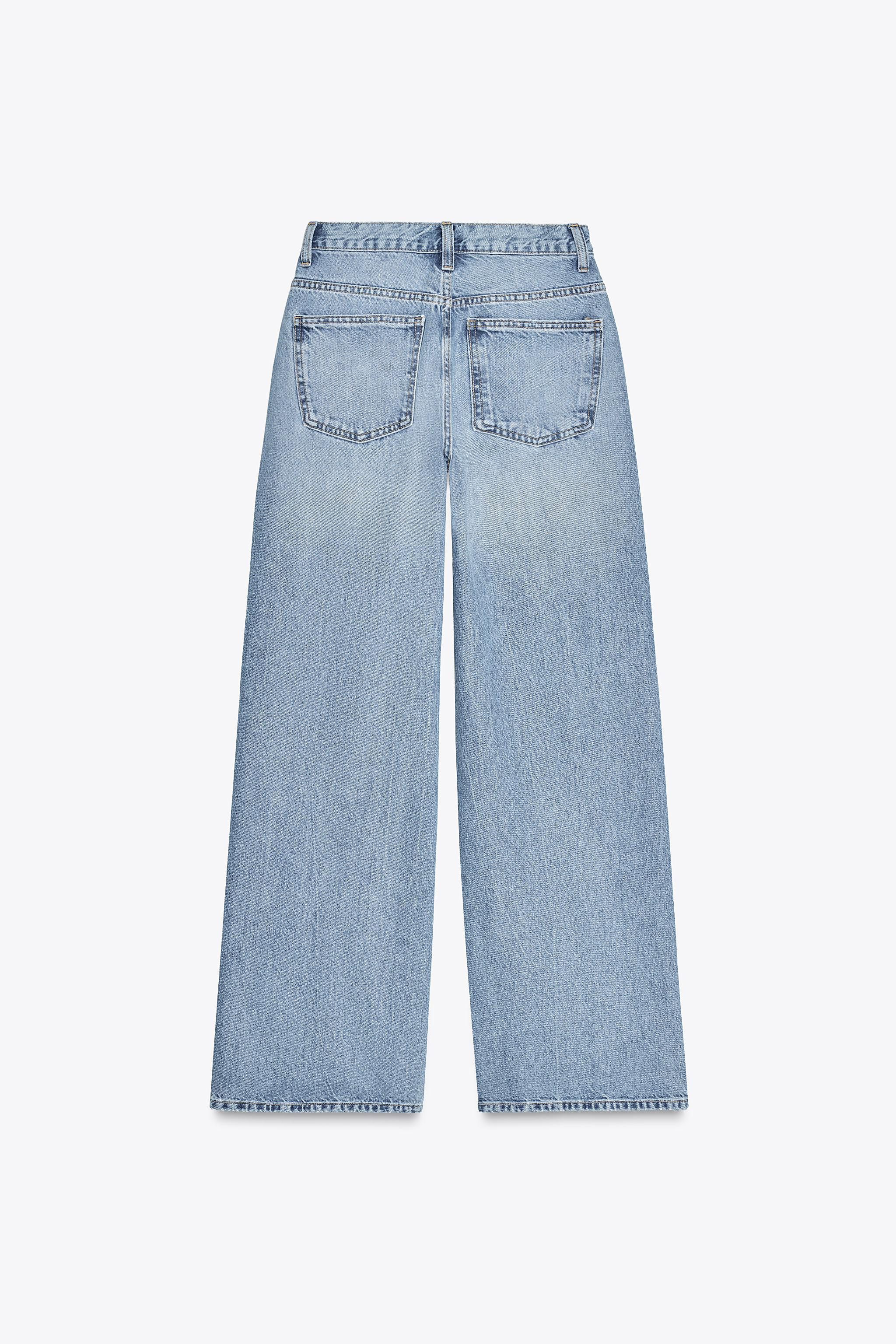 HIGH-WAIST TRF WIDE-LEG CROSSOVER WAIST JEANS | Zara UK