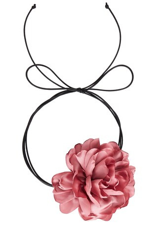 petit moments Rosa Flower Necklace in Rose & Black from Revolve.com | Revolve Clothing (Global)
