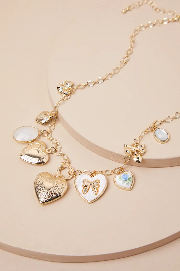 Sweetheart Sentiments Gold Heart Charm Necklace | Lulus
