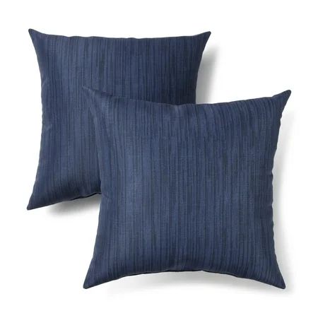 Mainstays Navy solid outdoor toss pillow - set of 2 | Walmart (US)