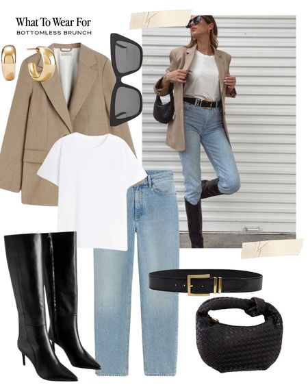 Ways to wear knee high boots 

Straight jeans, H&M, white T-shirt, beige blazer, clutch bag, high street, transitional style, spring fashion 

#LTKeurope #LTKSeasonal #LTKstyletip