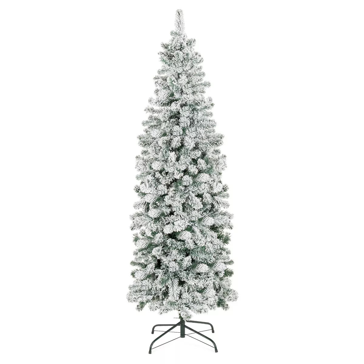 Best Choice Products Snow Flocked Artificial Pencil Christmas Tree Holiday Decoration w/ Metal St... | Target