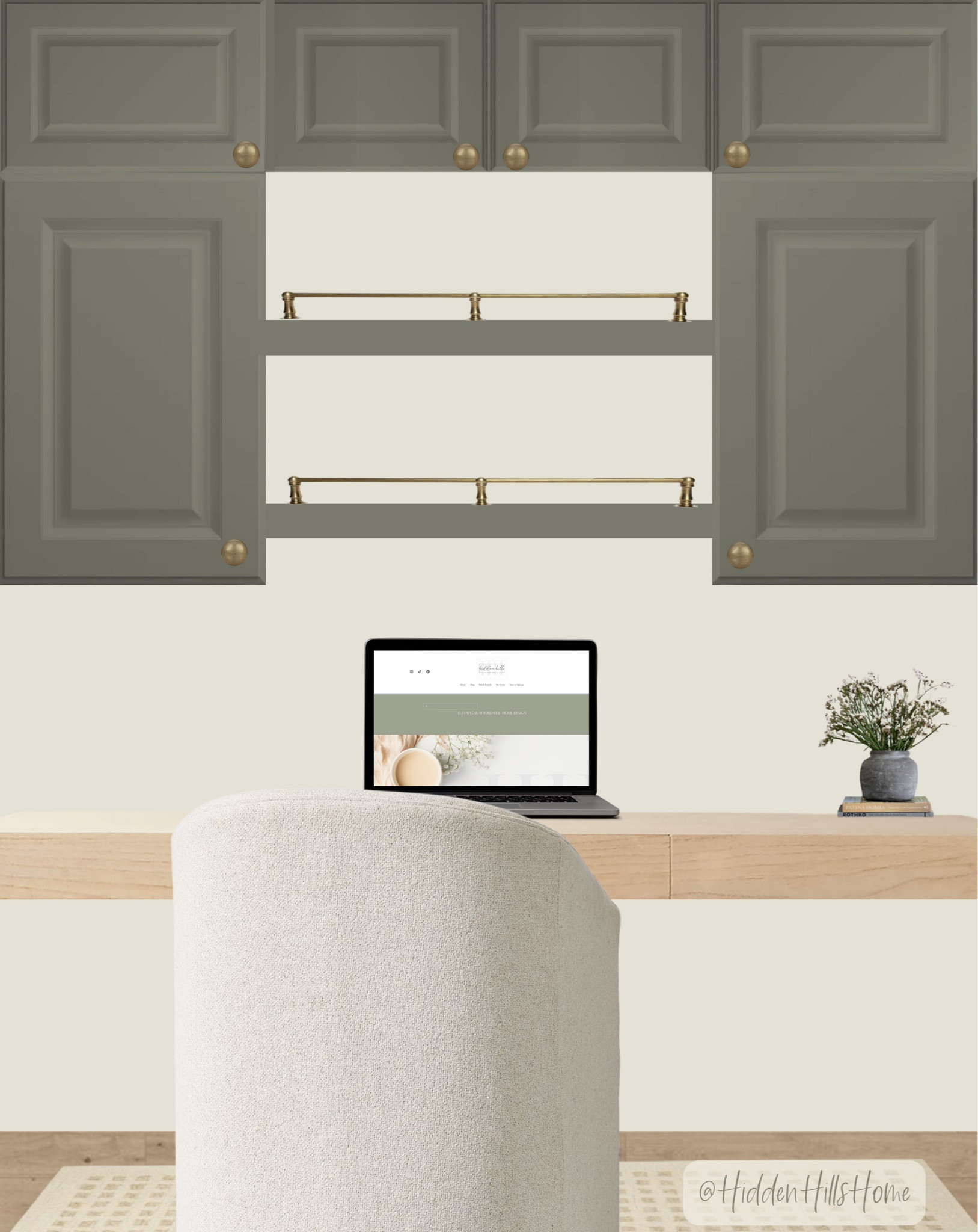 Home office idea, Cloffice decor ideas, paint color is SW Mountain road, home office chair #office

#LTKhome #LTKCyberWeek #LTKsalealert