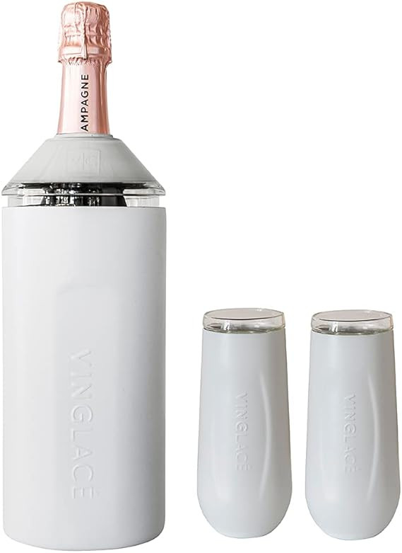 Vinglacé Champagne Bottle Chiller Gift Set- Portable Stainless Steel Sparkling Wine Cooler with ... | Amazon (US)