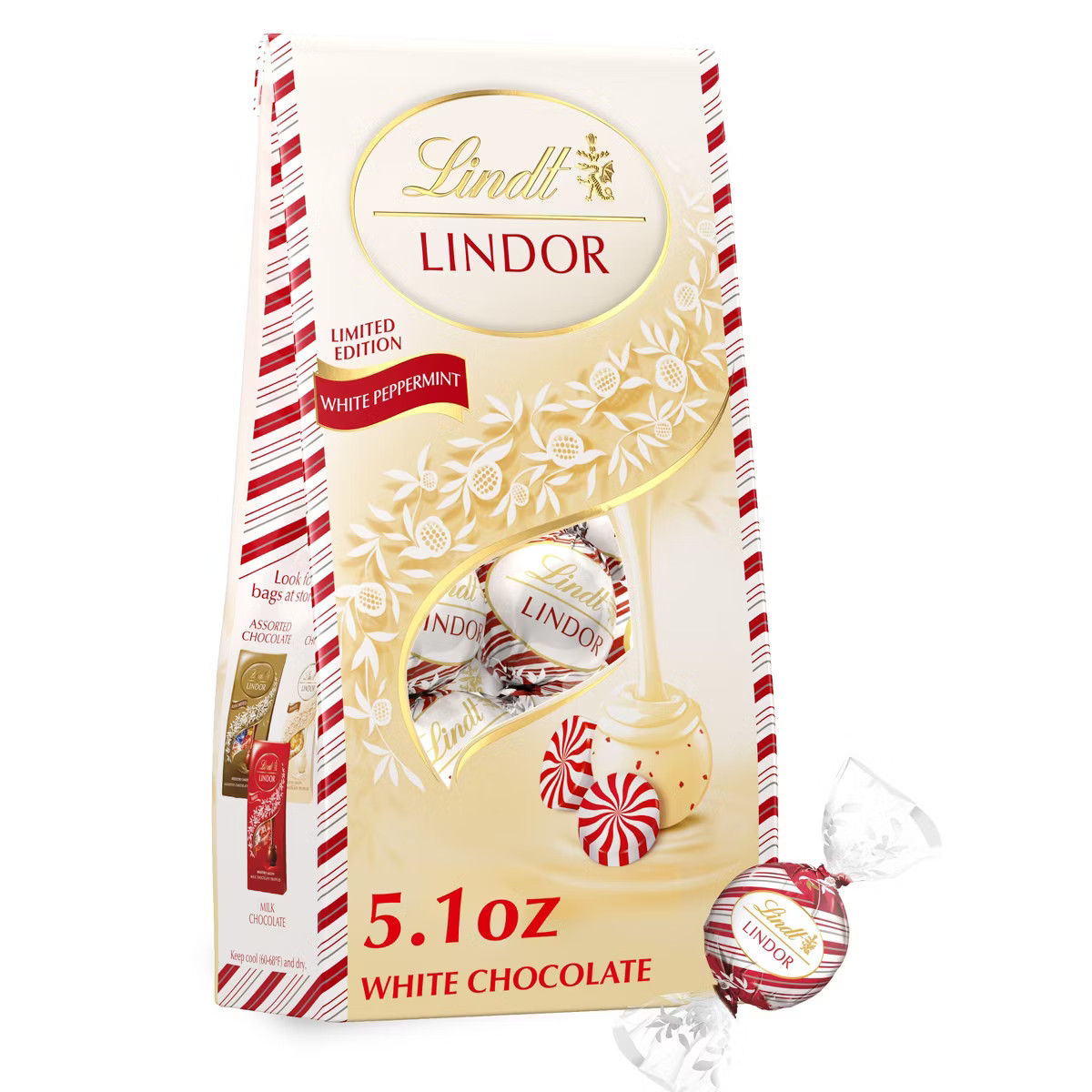 Lindt LINDOR Christmas Peppermint and White Chocolate Candy Truffles - 5.1oz | Target