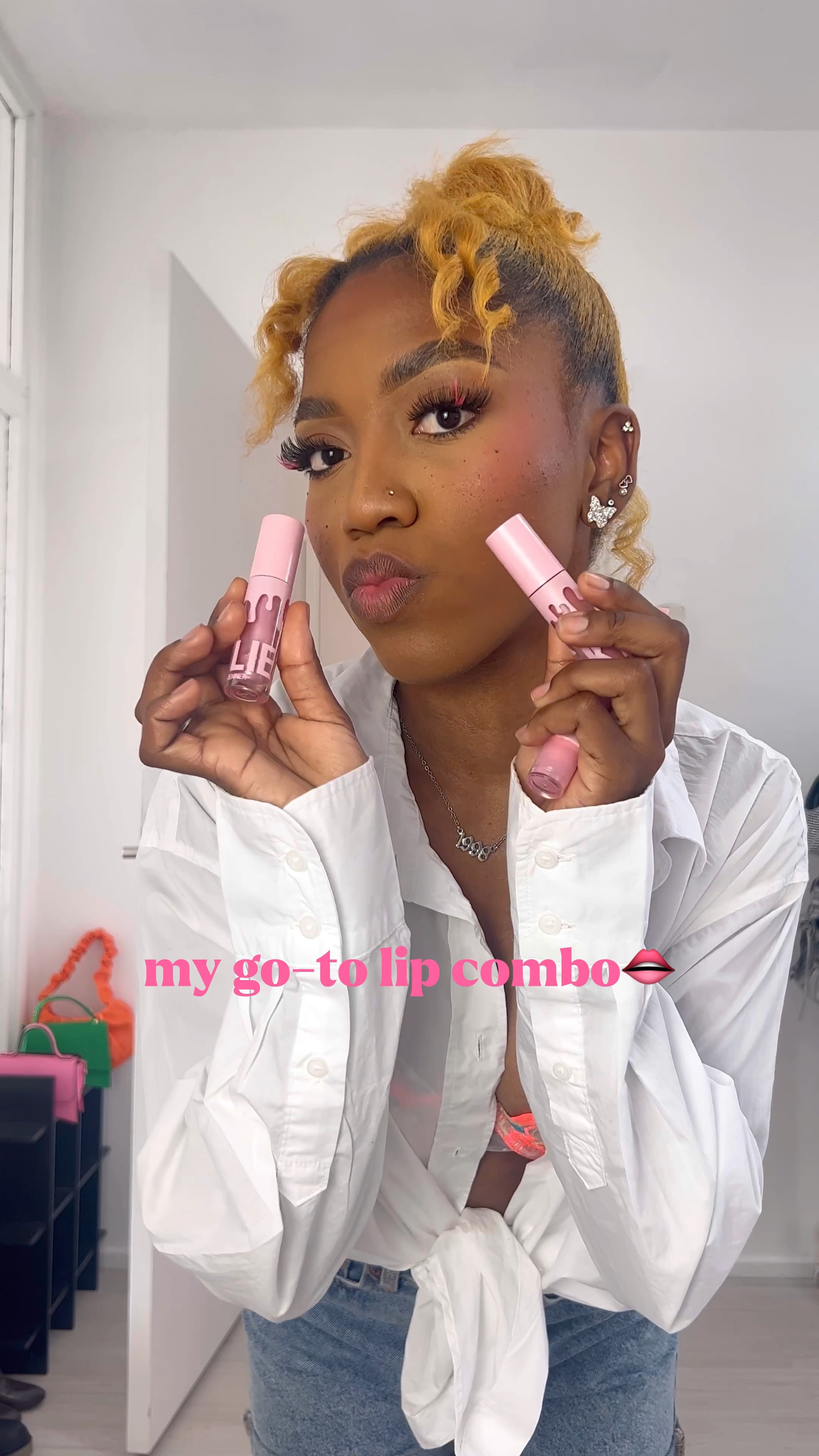 My go-to lip combo. A pinky nude glossy lip combination, paired with a brown lip liner. Using Kylie Cosmetics high gloss koko k &  daddy’s girl, topped with Kylie Cosmetics gloss drip in besitos. The perfect lipstick combination for dark skin people. Lip combination for melanin. Dark skin woman makeup.


#LTKbeauty #LTKeurope #LTKU
