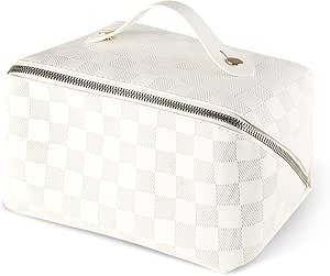 LEICURACE Large Capacity Makeup Organizer Bag, A Cosmetic Bag for Women and Girls, Makeup Brush B... | Amazon (US)