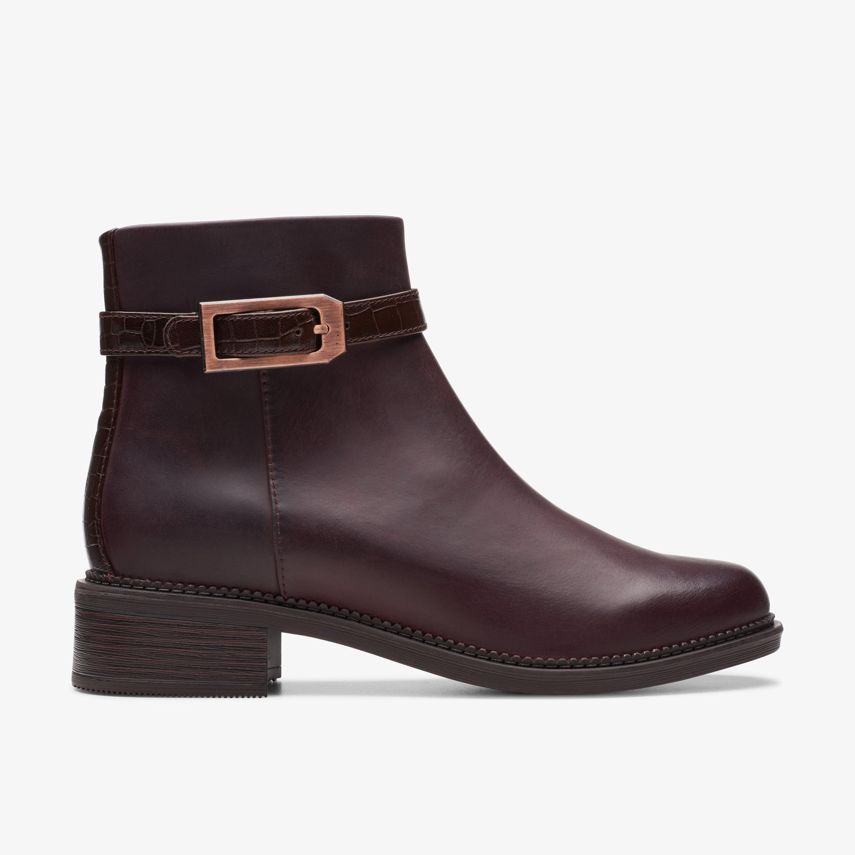 Women Maye Grace Bordeaux Leather Boots | Clarks US | Clarks (US)