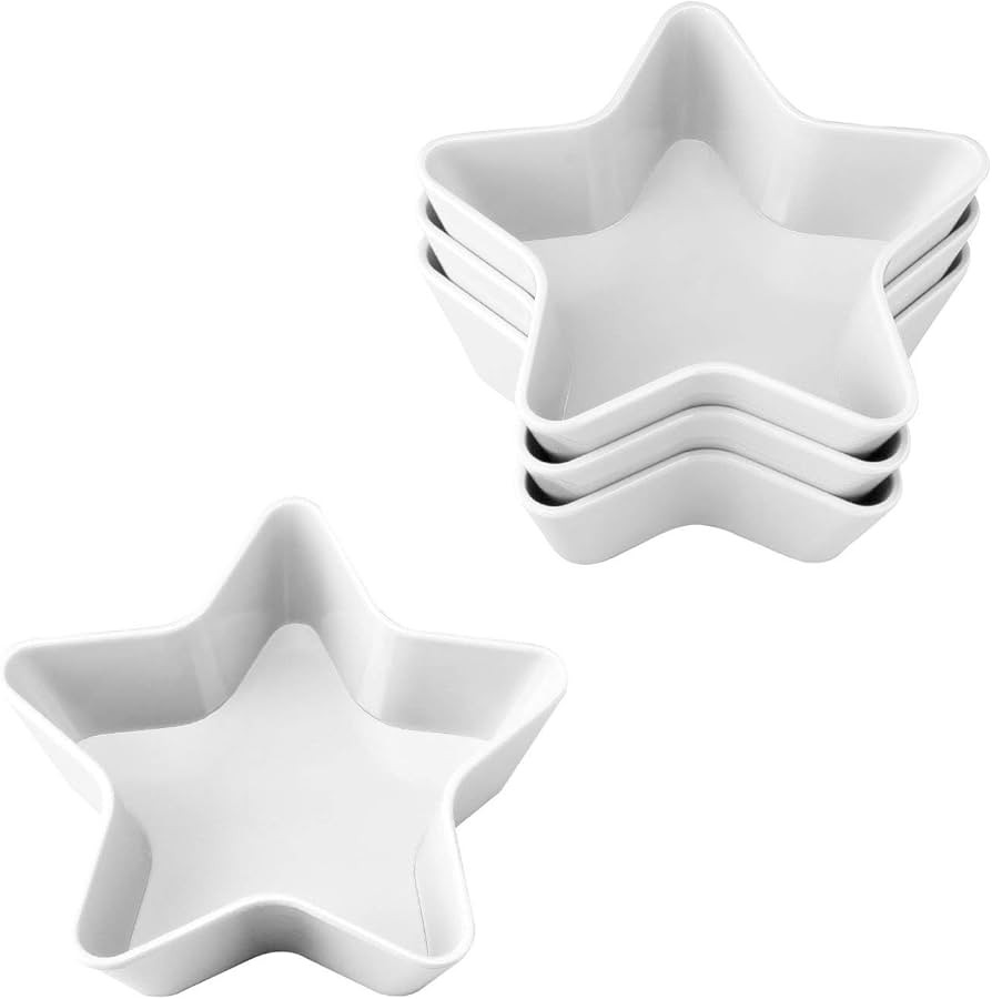 UPware 4-Piece Melamine Mini Bowls Star Decor Small Serving Bowl for Dessert, Snack, Ice Cream, N... | Amazon (US)
