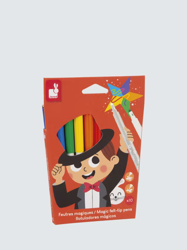 Janod Magic Felt-Tip Pens, Pack of 10, Multi | John Lewis (UK)