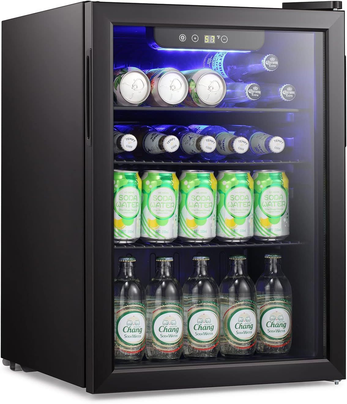 Antarctic Star Mini Fridge-95 Can Beverage Refrigerator Wine Cooler Clear Front Glass Door Small ... | Amazon (US)