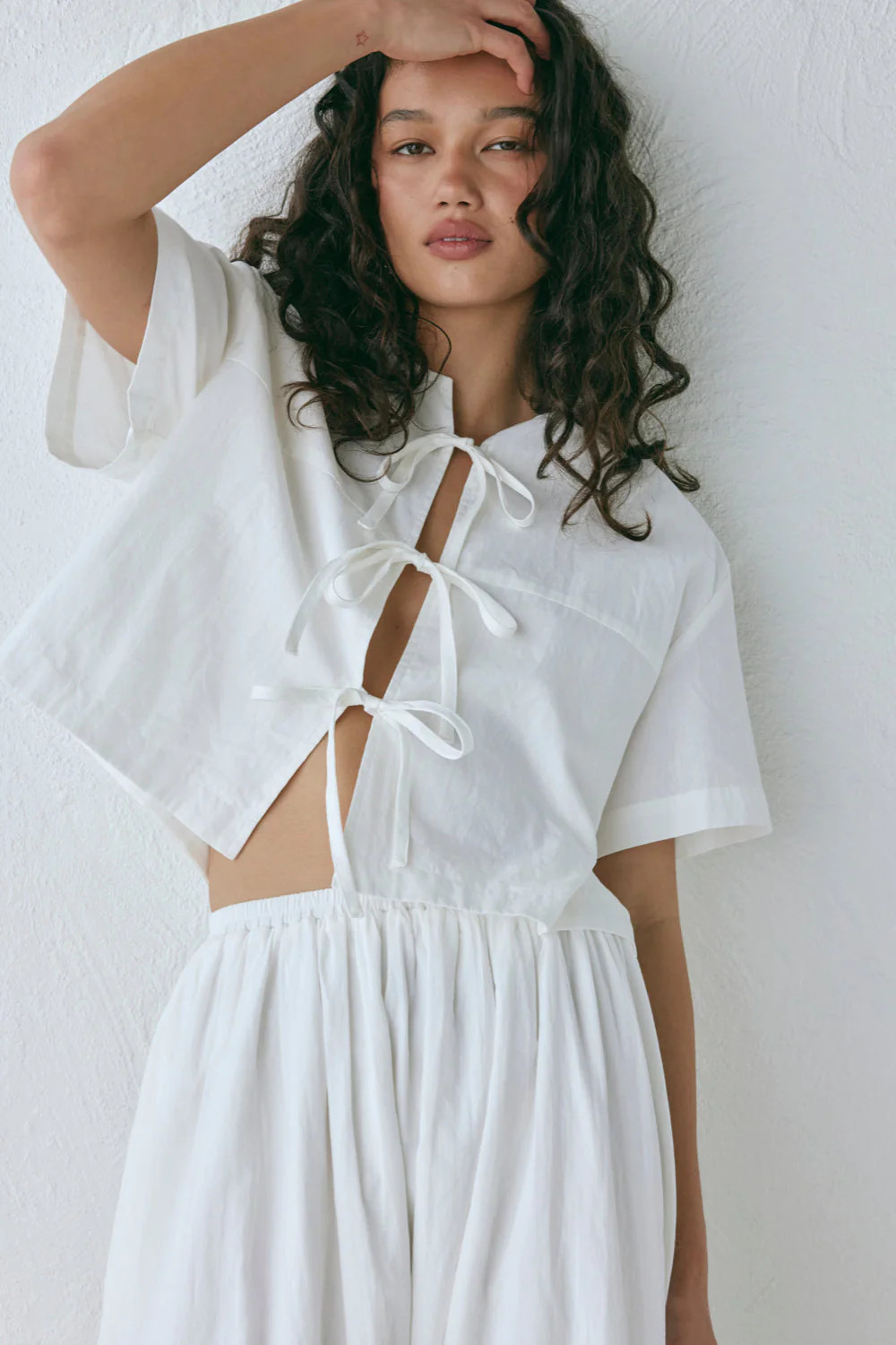 Portia Smock Top White | VRG Grl