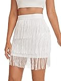 Verdusa Women's Fringe Trim High Waist Short Pencil Bodycon Skirt | Amazon (US)