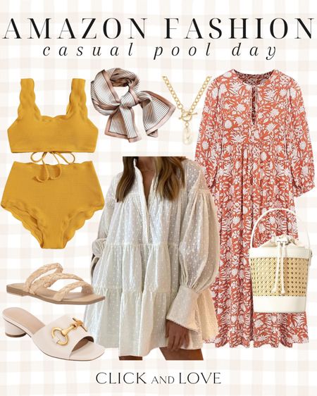 Amazon casual pool day fashion! A pretty dress is my favorite thing to wear after being in the sun all day. It makes me feel so pretty and so comfortable ✨

Pool day, lake day, beach day, summer vacation style, summer edit, scalloped swimsuit, women’s swimwear, heels, slides, sandals, hand bag, tote bag, dresses, hair scarf, necklace, gold jewelry, ootd, Womens fashion, fashion, fashion finds, outfit, outfit inspiration, clothing, budget friendly fashion, summer fashion, wardrobe, fashion accessories, Amazon, Amazon fashion, Amazon must haves, Amazon finds, amazon favorites, Amazon essentials #amazon #amazonfashion

#LTKSwim #LTKFestival #LTKStyleTip