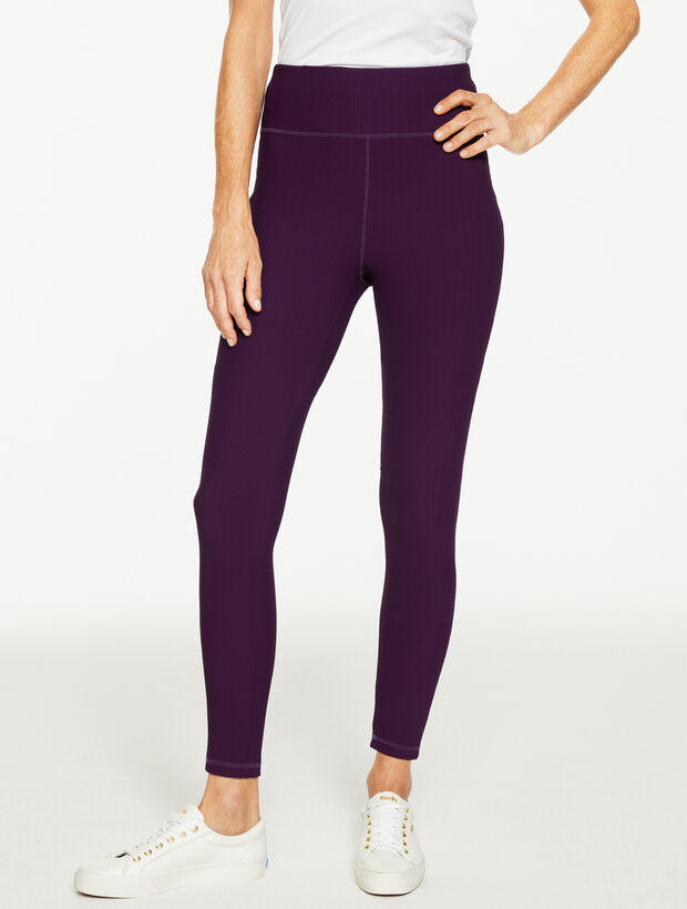 Soft Stretch Ribbed High Waist Leggings | Talbots