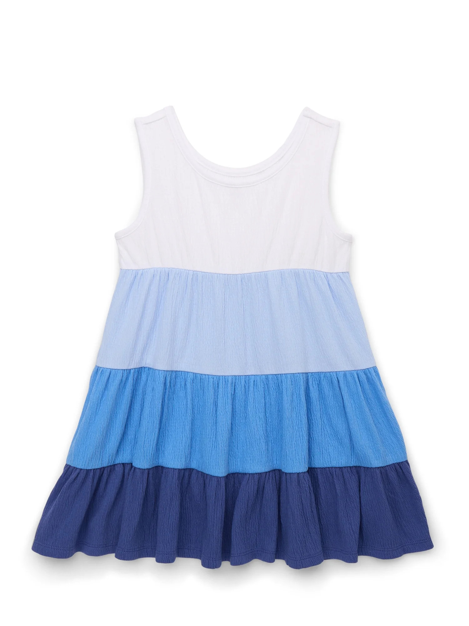 Wonder Nation Toddler Girls Tiered Colorblock Dress, Sizes 12M-5T | Walmart (US)