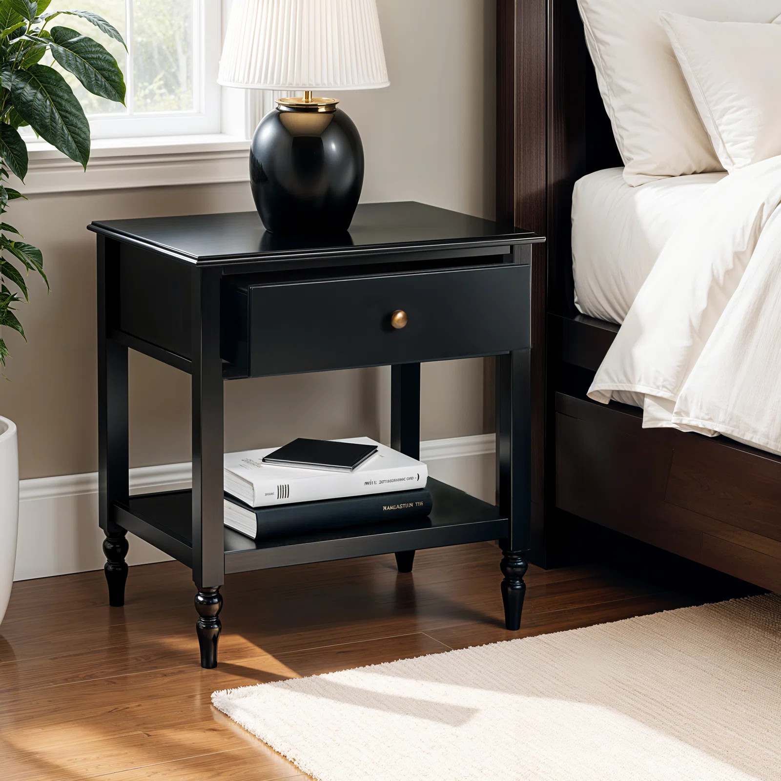 Ensor One Drawer Solid Wood Nightstand | Wayfair North America