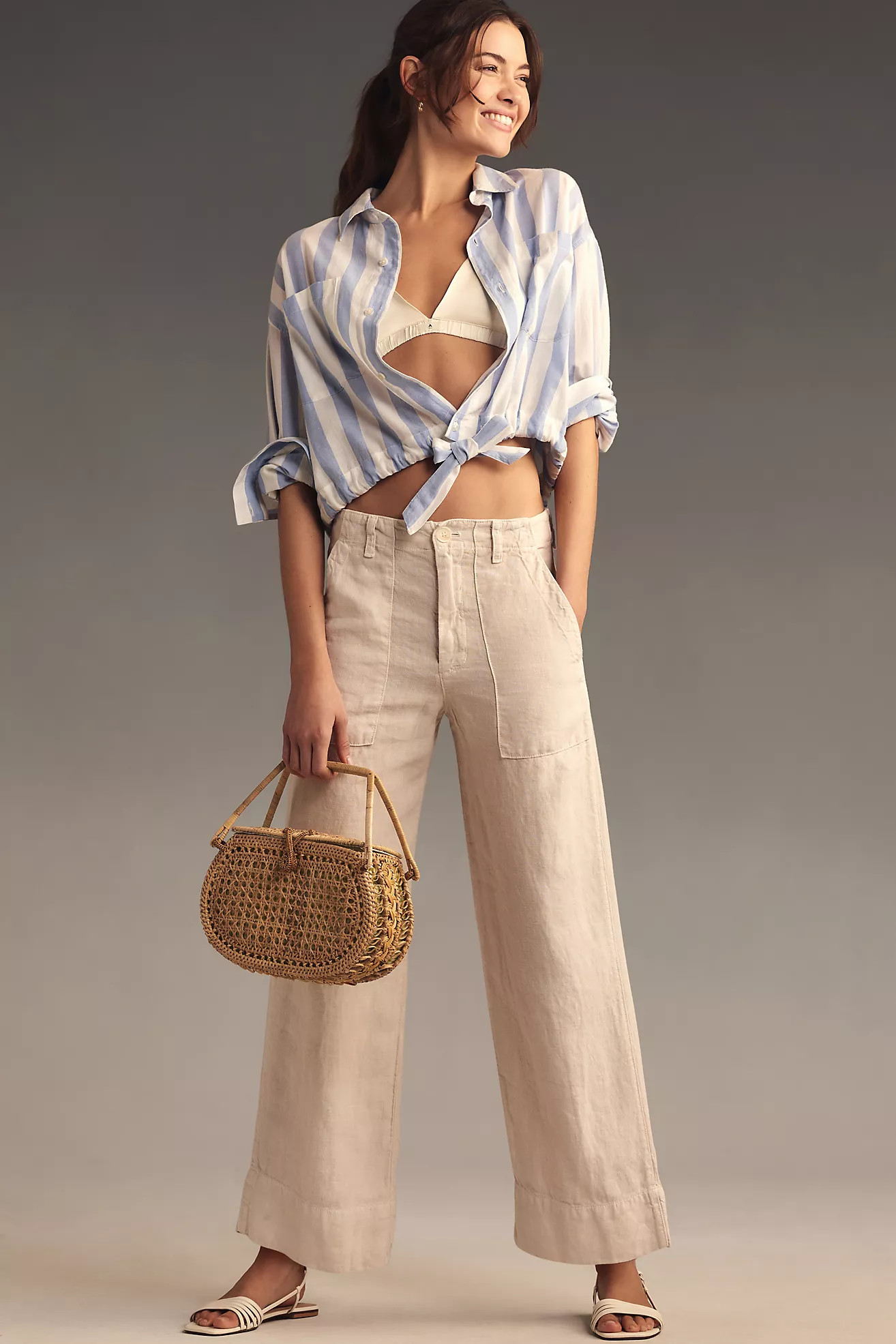 Velvet by Graham & Spencer Dru Linen Pants | Anthropologie (US)