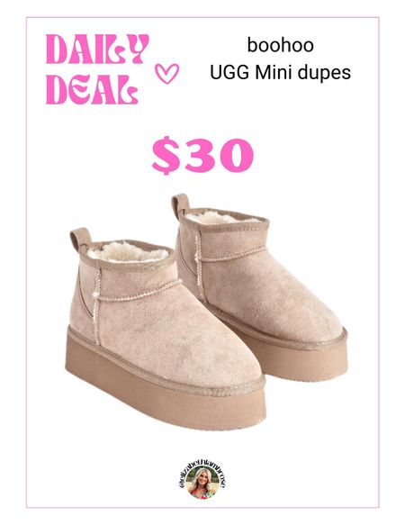 look what I found!
The cutest UGG dupes from boo-hoo !!
These boots are under $30! you seriously can’t beat that!
They have tons of sizes, so hurry and grab them while they are in stock!!

#Boots  #Dupe #UGG #UGGDupe #MiniBoots #PlatformBoots #Winter #Christmas #GiftGuide

#LTKshoecrush #LTKU #LTKGiftGuide