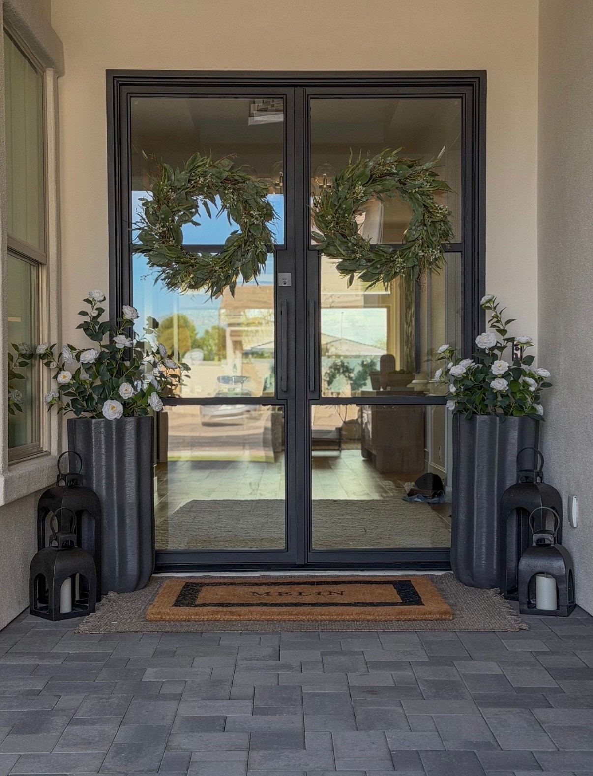 Front entry inspo 

Front patio decor, front door entryway, modern Mediterranean porch, organic modern exterior, welcoming front entrance, neutral outdoor decor, stylish front porch ideas, layered doormat inspiration, oversized outdoor planters, seasonal porch styling, warm and inviting entry, elevated curb appeal, luxury outdoor living, timeless exterior design, stucco home inspiration, Home with Chrissy M.

#LTKdayinmylife #LTKSeasonal #LTKHome