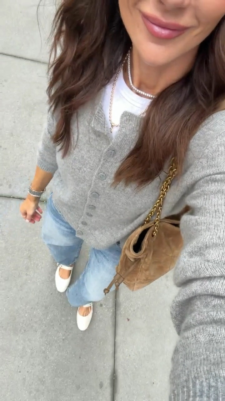 A cashmere cardigan, relaxed J.Crew jeans and classic Tory Burch flats is such a good fall combination. Comfortable enough for everyday, but the soft gray knit and flats make the whole look feel a little more elevated.

I’m wearing a size 25 in the jeans.

gray cardigan, cashmere cardigan, J.Crew jeans, Tory Burch flats, casual fall outfit, fall outfit ideas, everyday style, relaxed jeans, classic flats, elevated casual style, blushingrosestyle

#LTKOver40 #LTKootd