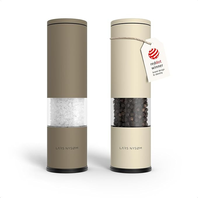 LARS NYSØM Salz und Pfeffermühle Set Manuell mit einstellbarem Keramikmahlwerk I Edelstahl Pfef... | Amazon (DE)