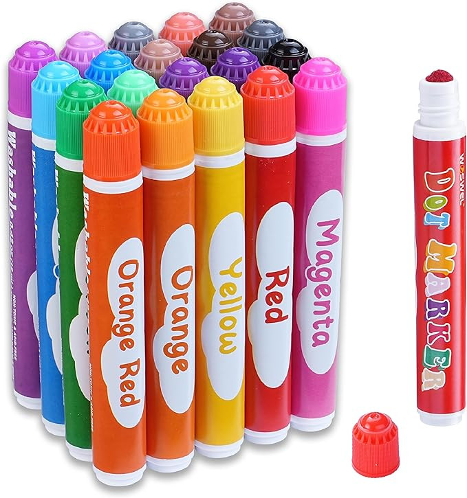 Dot Markers, 20 Colors Washable Dot Paint Markers for Toddlers Kids Preschool, Bingo Daubers Supp... | Amazon (US)