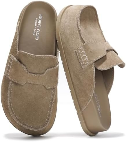 Project Cloud 100% Genuine Leather Womens Clog - Memory Foam Arch Support Non-Slip Sole Mules & C... | Amazon (US)