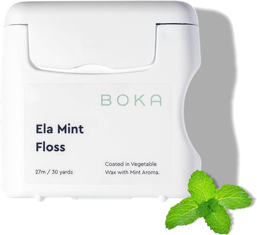 Boka Ela Mint Woven Dental Floss, Made from Natural Vegetable Wax, Teflon-Free, 30 Yards of Waxed... | Amazon (US)