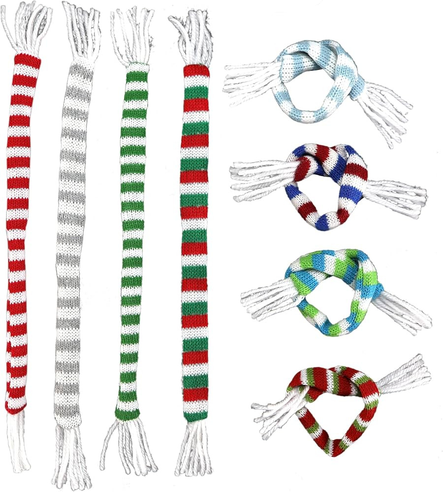 Iconikal Wine Charm Knitted Mini Scarves, 8-Pack - 9-Inch Ornament Long for Stemmed Glass Identif... | Amazon (US)