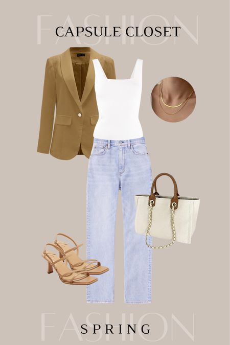 Spring Capsule Closet Outfit Inspiration

Blazer, jeans, tank top, sandals 

#LTKstyletip #LTKfindsunder50 #LTKSeasonal