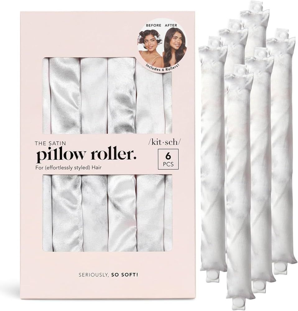 Kitsch Satin Pillow Rollers for Hair - Soft Rollers for Hair | Softer than Silk Rollers for Hair ... | Amazon (US)